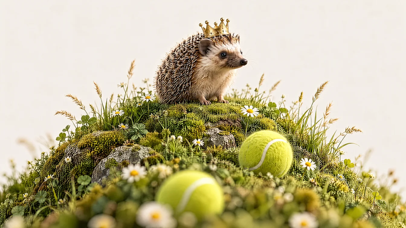 King of the Hill: турнир, где победители лезут вверх по кортам Ёжик в короне на вершине травяного холма с мячами: формат King of the Hill в паделе